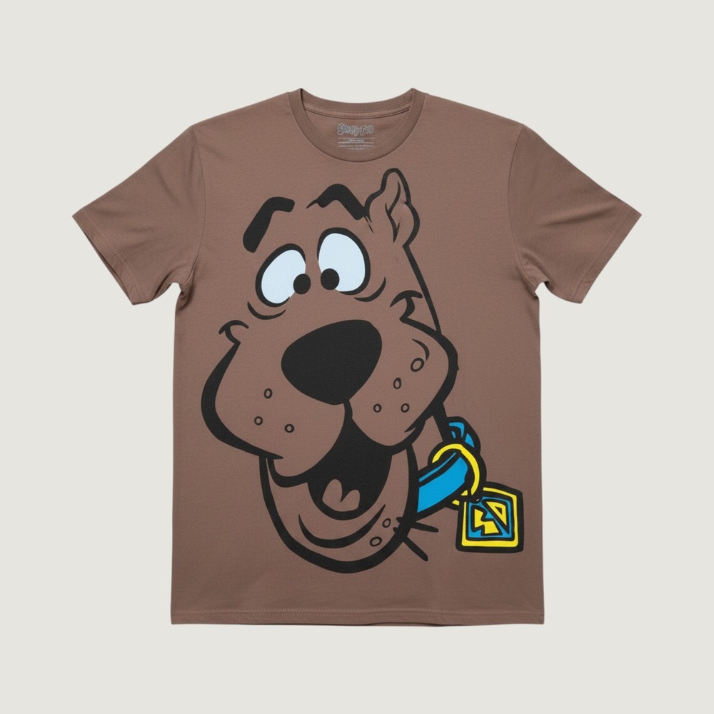 Scooby Doo Graphic T-Shirt BOYS Medium Brown Hanna Barbera Cartoon Short Sleeve